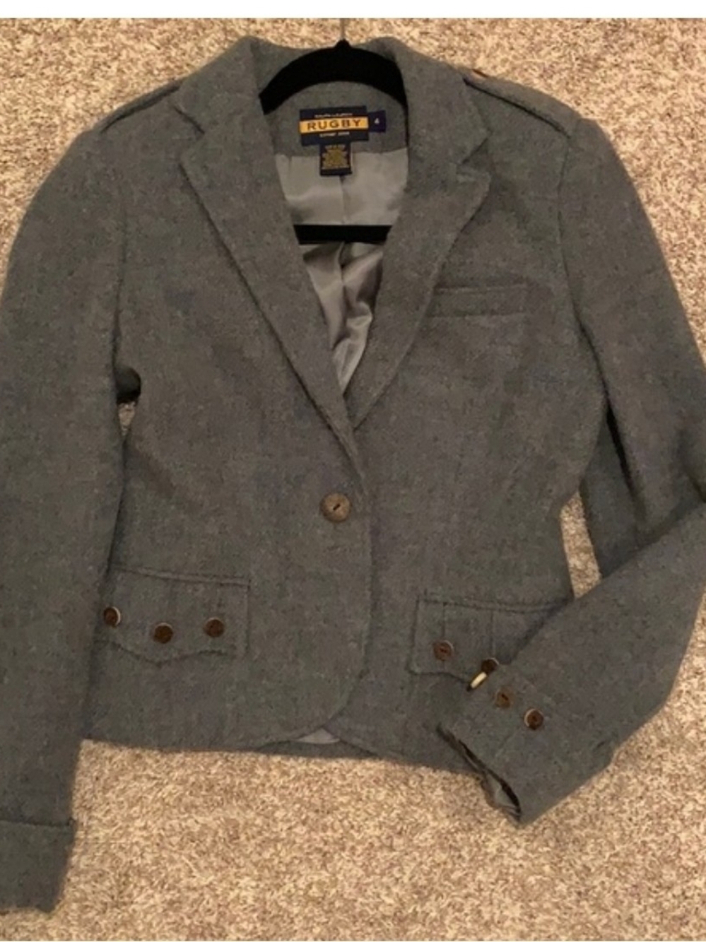 Ralph Lauren Rugby Heather Gray Women's Wool Blazer